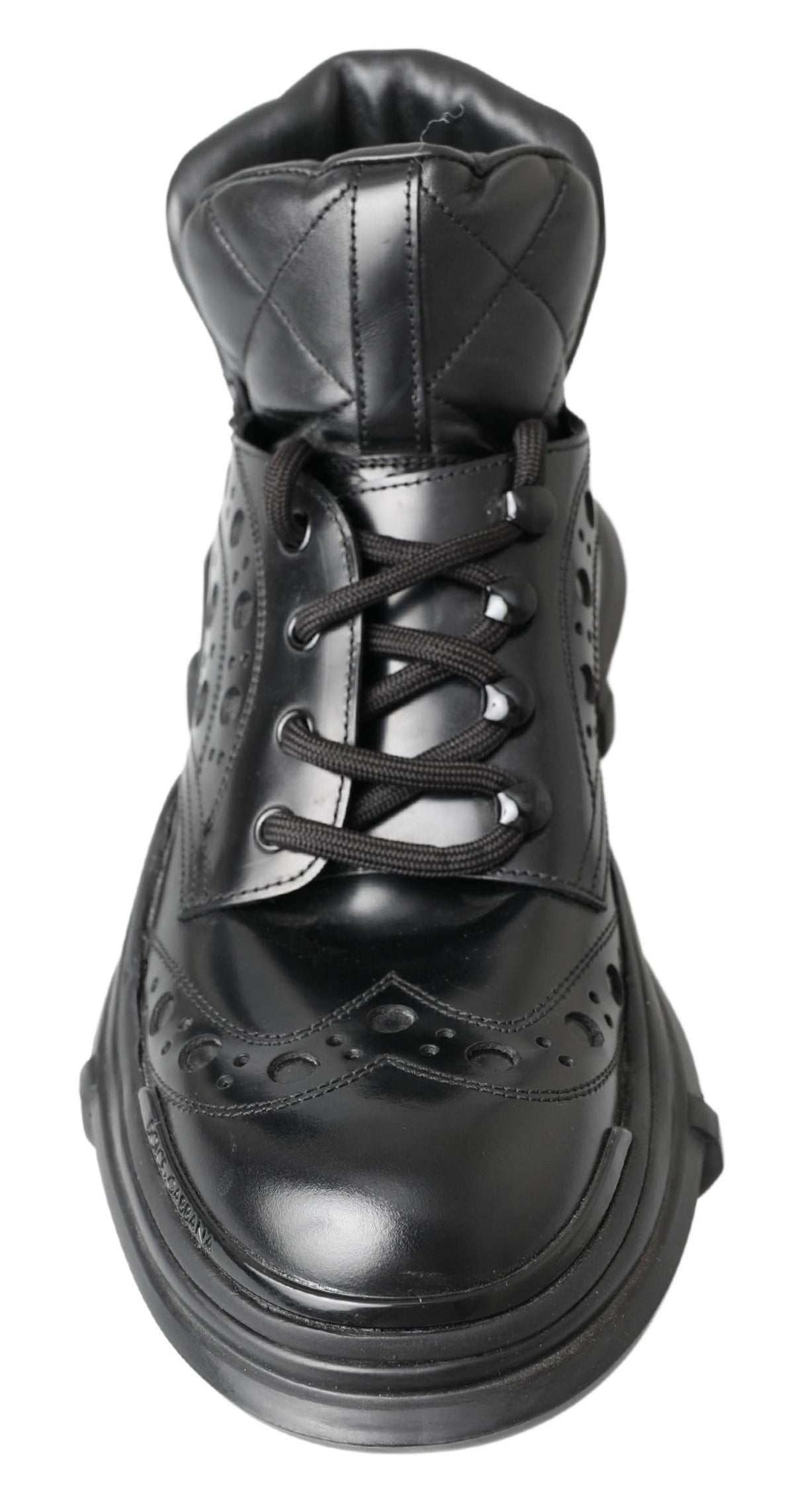 Dolce &amp; Gabbana Elegante schwarze Lederstiefeletten