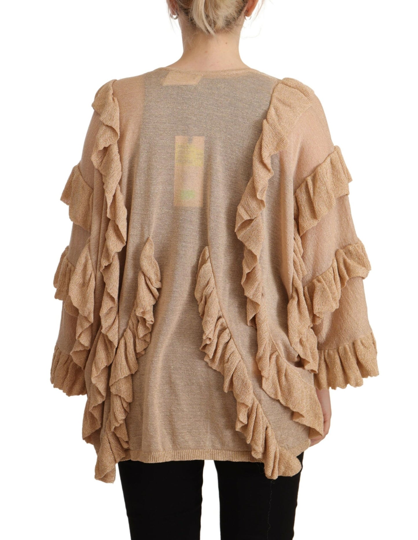 Aniye By Chic Beige Langarm-Cardigan mit offener Vorderseite