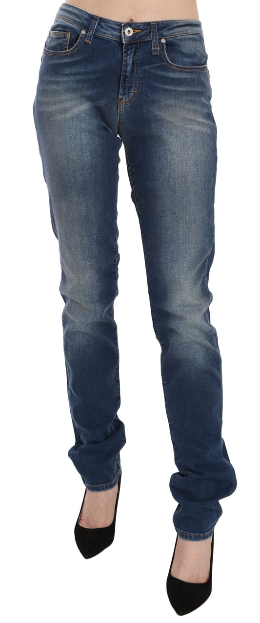Jeans slim a vita media Fiorucci Svelte in blu vintage