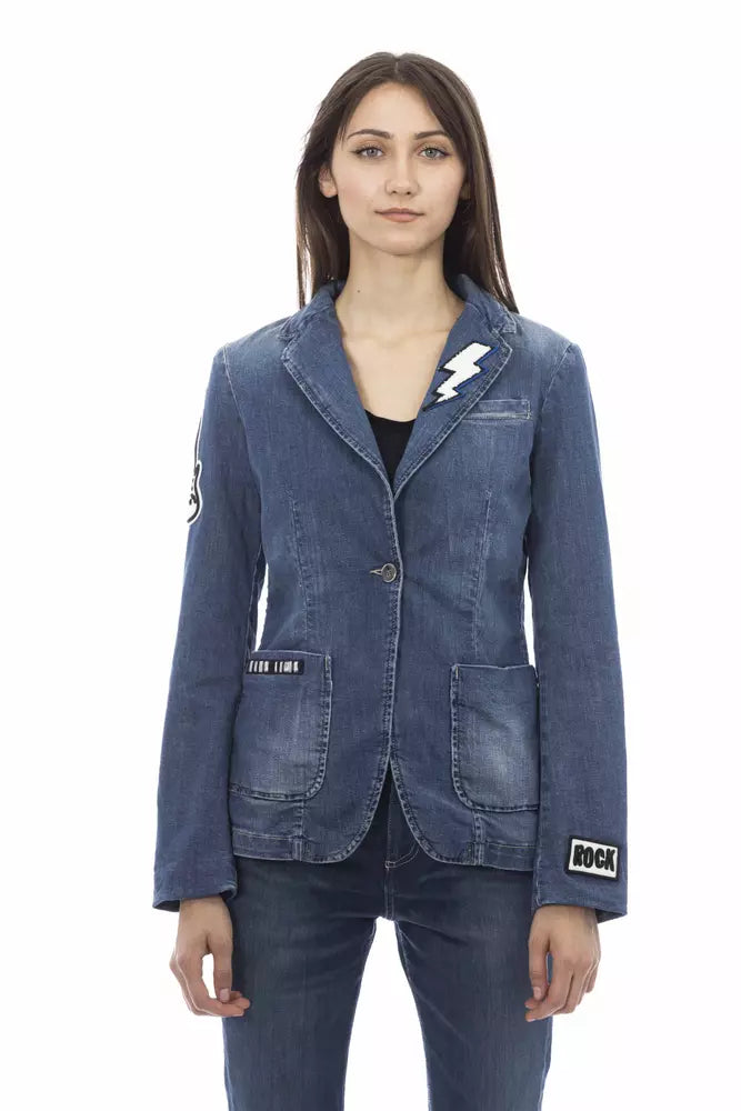 Baldinini Trend Chic Patchwork-Jeansjacke