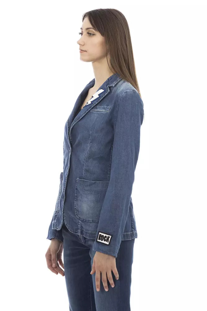 Baldinini Trend Chic Patchwork-Jeansjacke