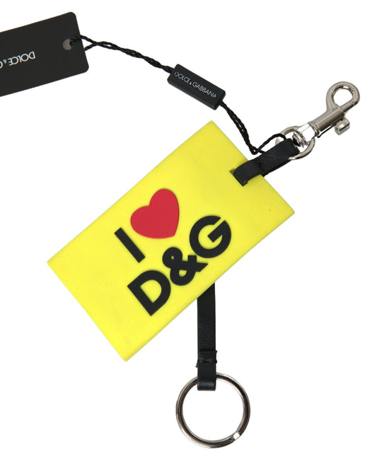 Schicker gelber Schlüsselanhänger von Dolce &amp; Gabbana mit Logo-Hardware