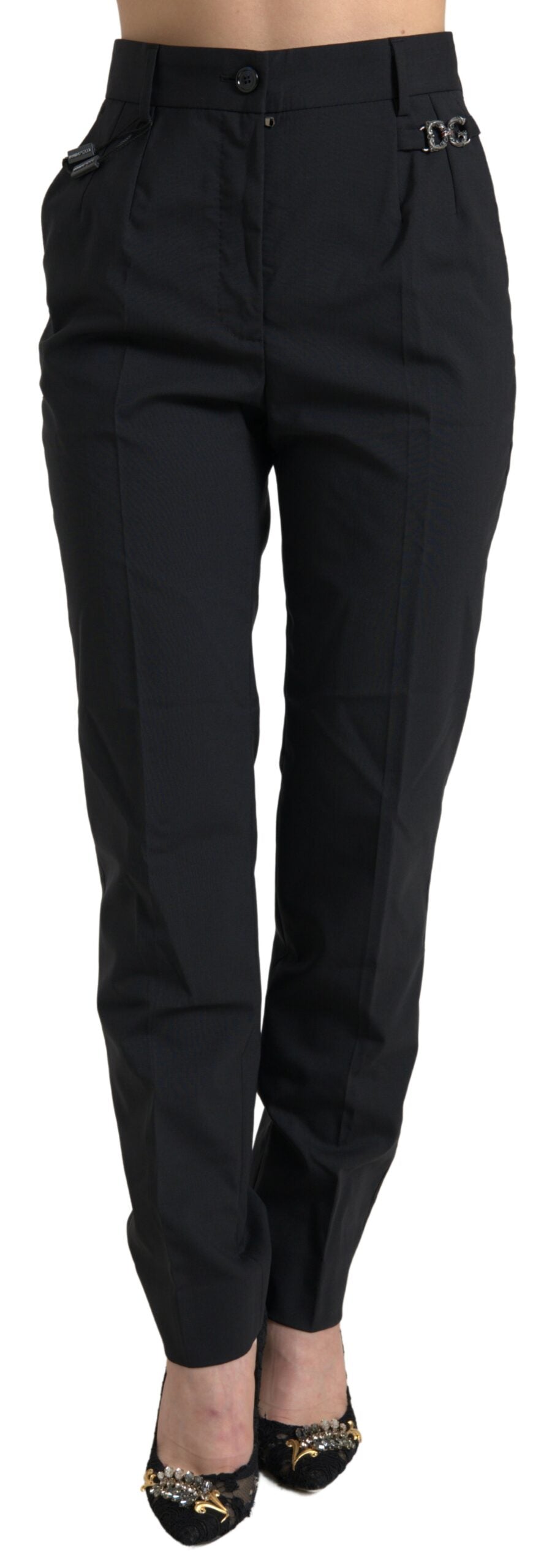 Pantaloni eleganti a vita alta in lana affusolata Dolce &amp; Gabbana