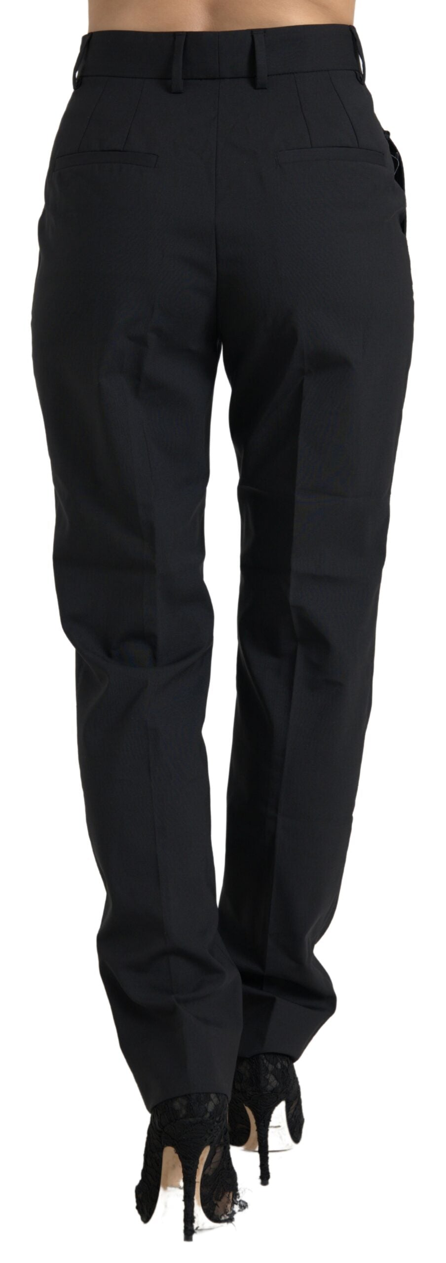 Pantaloni eleganti a vita alta in lana affusolata Dolce &amp; Gabbana