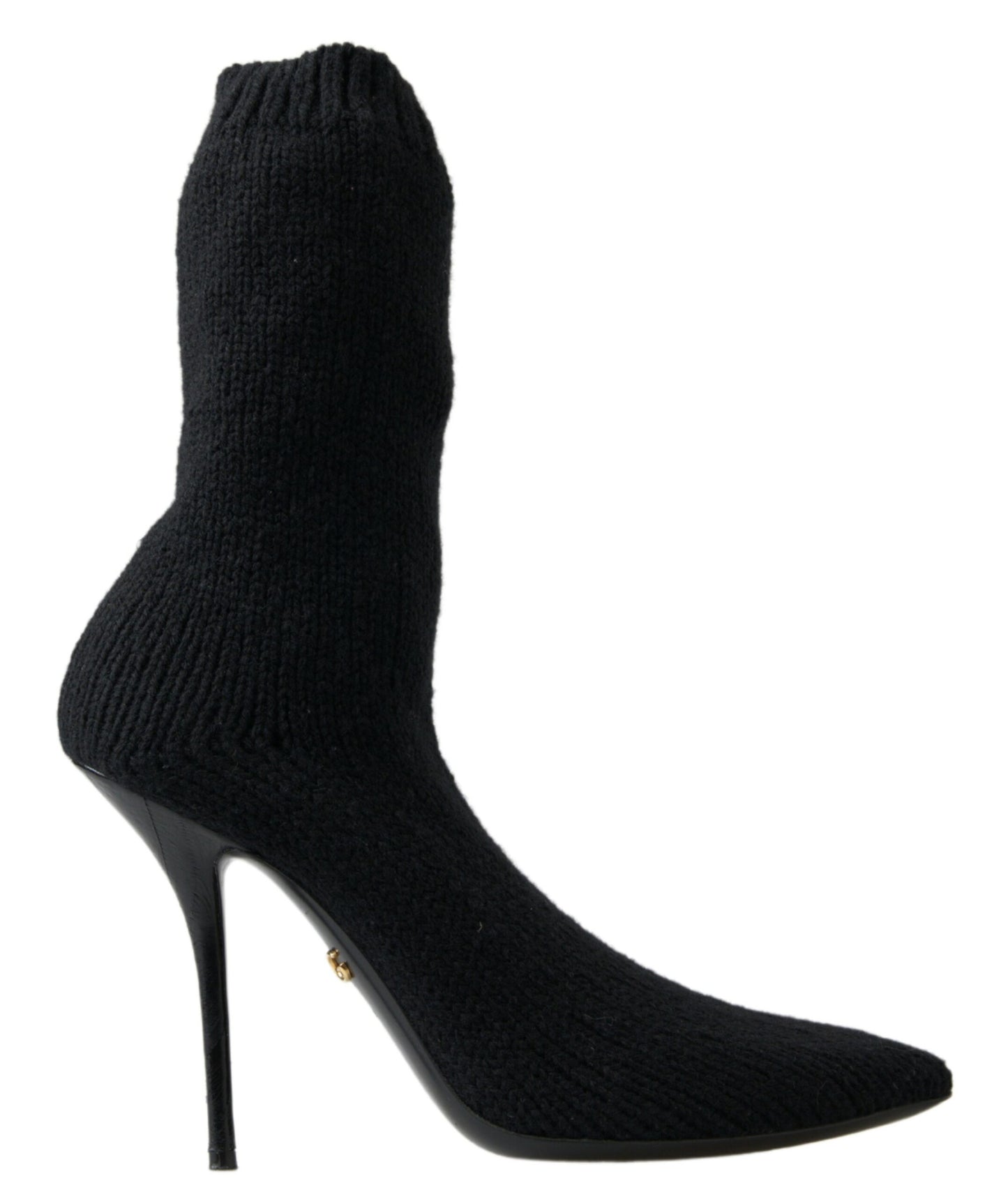 Dolce &amp; Gabbana Black Stiletto Heel Mid Calf Women Boot Shoes