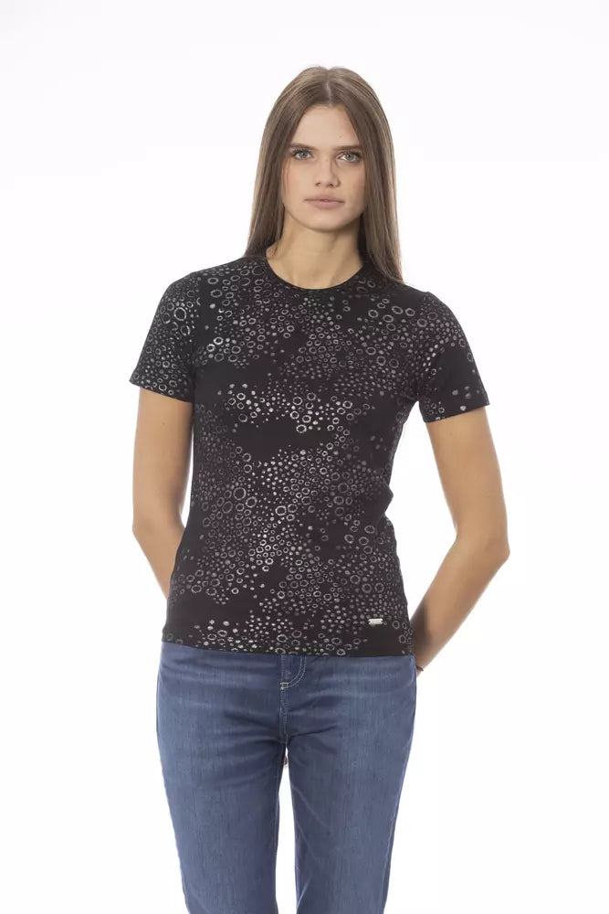 Baldinini Trend Black Cotton Tops &amp; T-Shirts