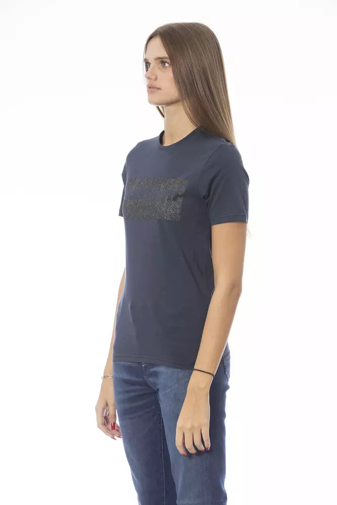 Baldinini Trend Blue Cotton Tops &amp; T-Shirts