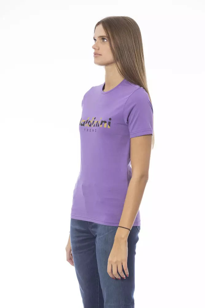 Baldinini Trend Purple Cotton Tops &amp; T-Shirts