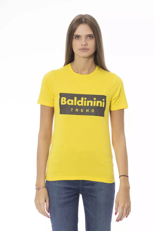 Baldinini Trend Yellow Cotton Tops &amp; T-Shirts