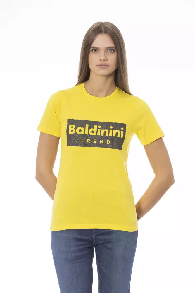 Baldinini Trend Yellow Cotton Tops &amp; T-Shirts