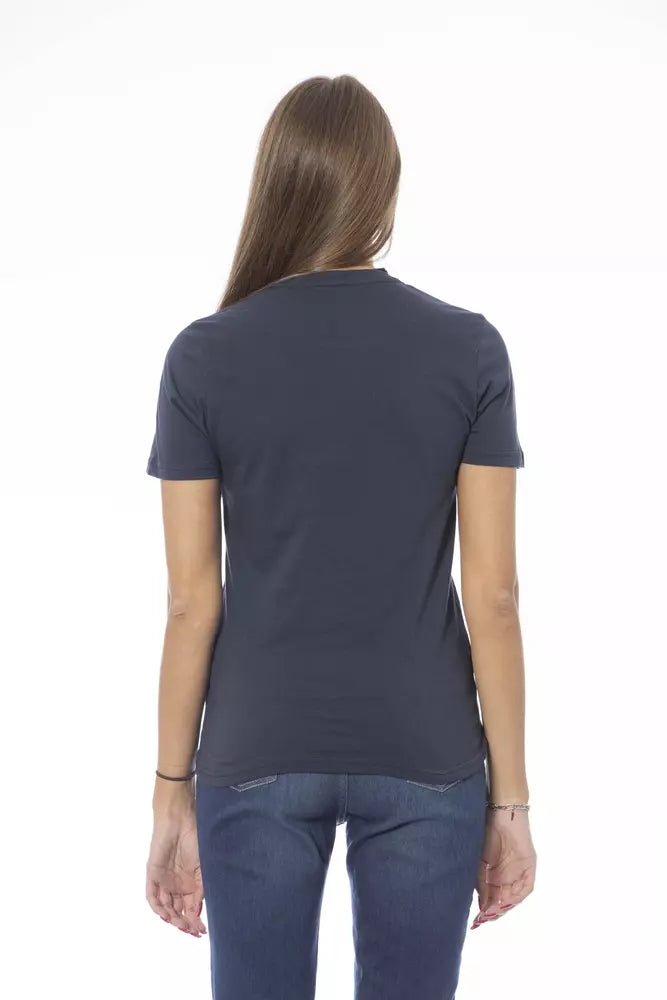 Baldinini Trend Blue Cotton Tops &amp; T-Shirts