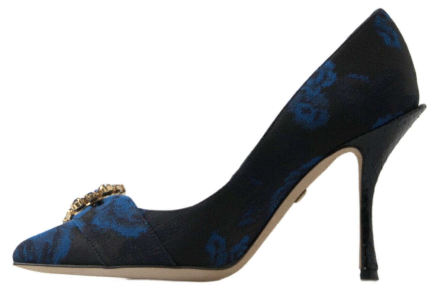 Elegante blaue, mit Kristallen verzierte Pumps von Dolce &amp; Gabbana