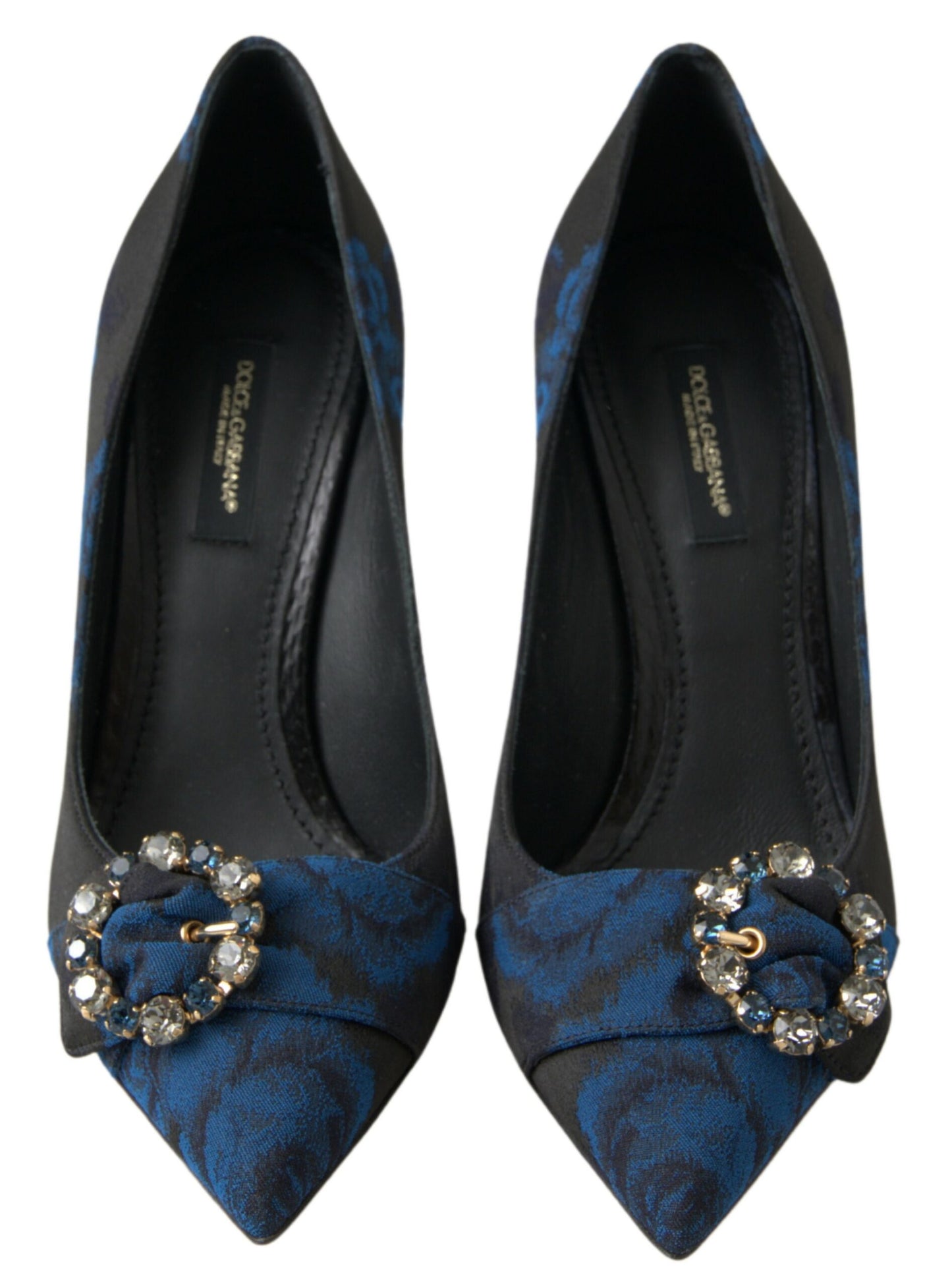 Elegante blaue, mit Kristallen verzierte Pumps von Dolce &amp; Gabbana