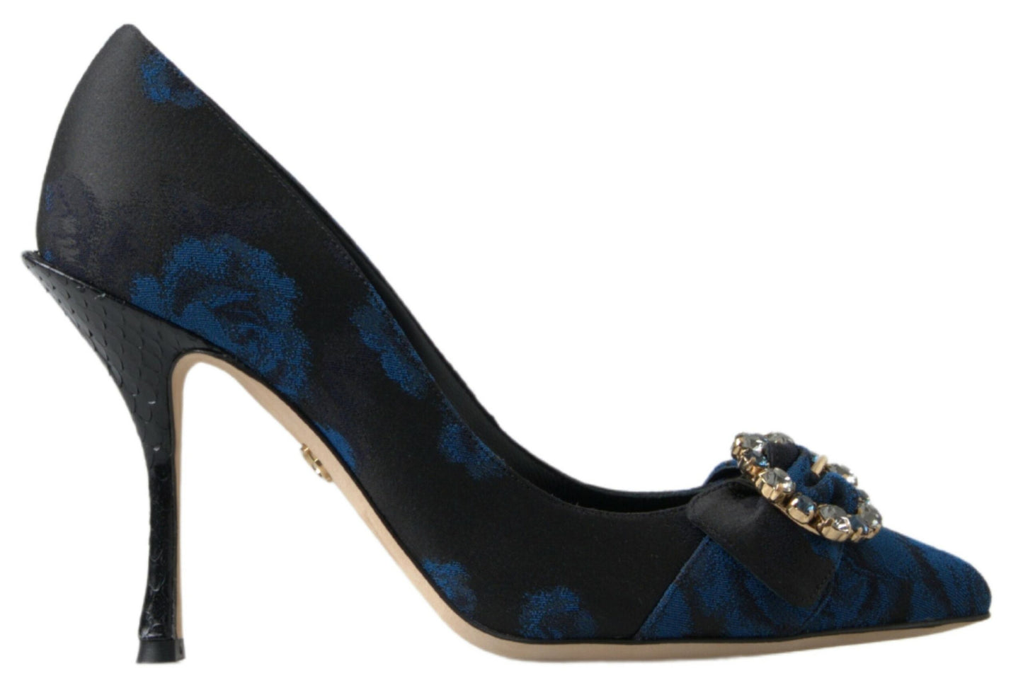 Elegante blaue, mit Kristallen verzierte Pumps von Dolce &amp; Gabbana