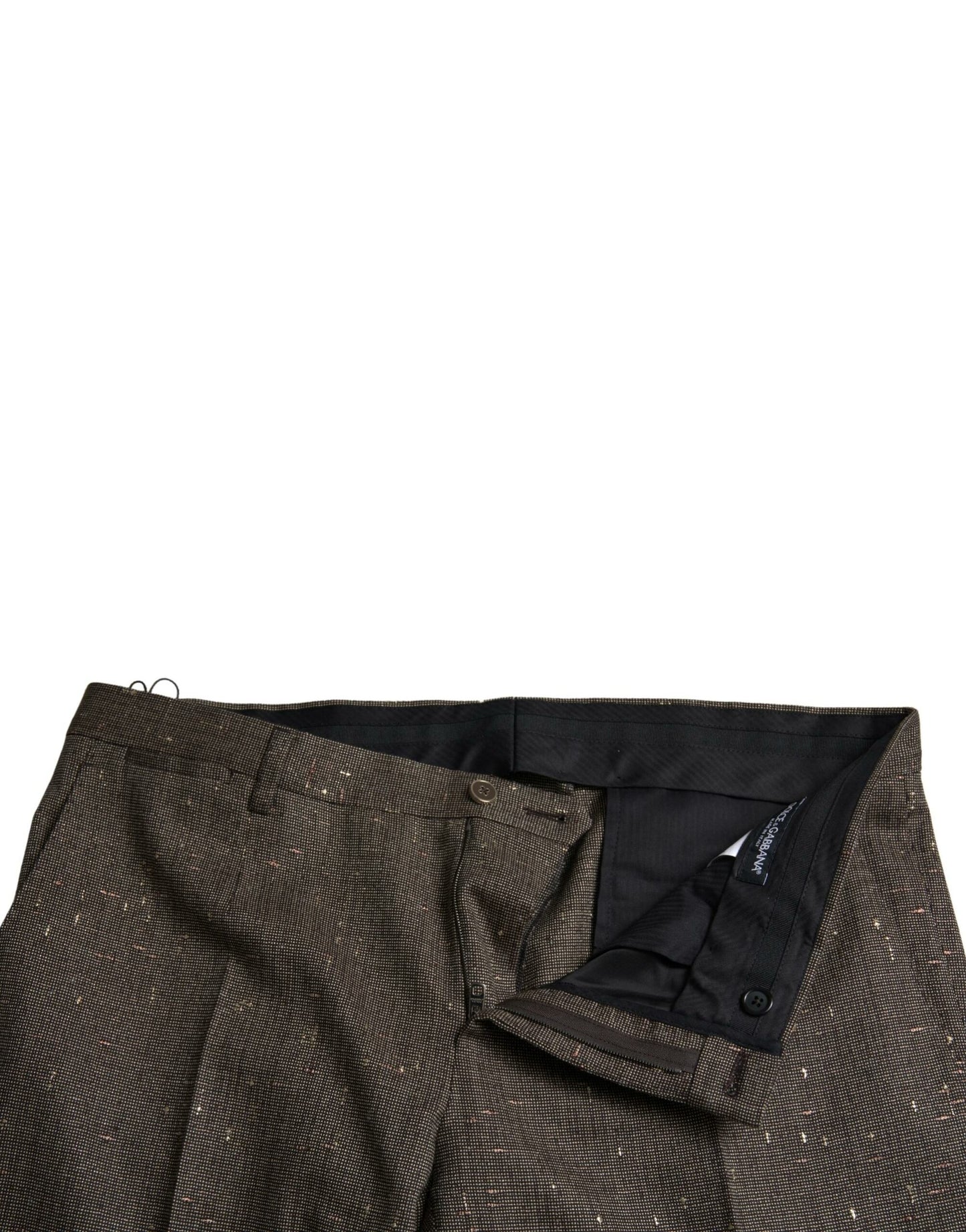 Dolce &amp; Gabbana Brown Wool Dress Skinny Men Trouser Pants