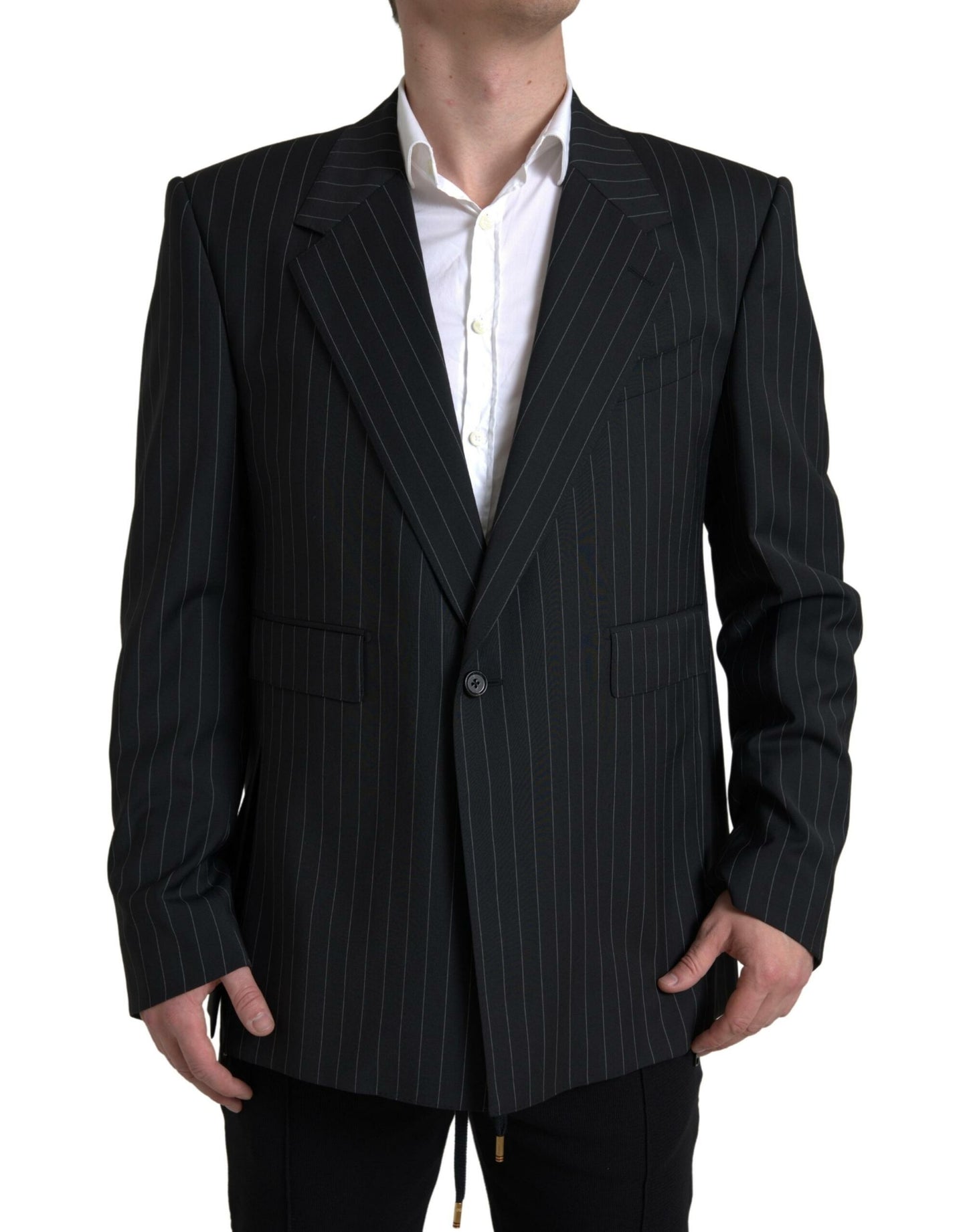 Dolce &amp; Gabbana Black Stripe Single Breasted SICILY Blazer