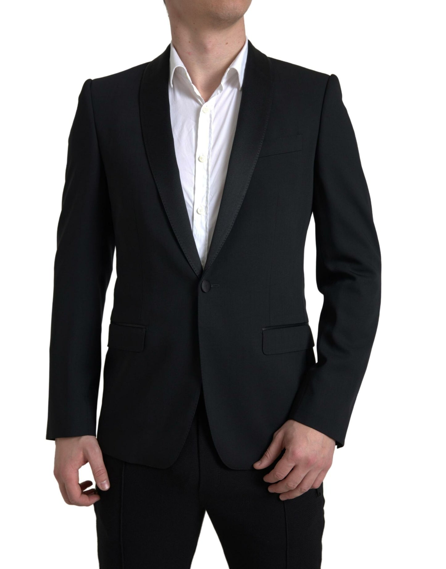 Dolce &amp; Gabbana Black Wool Single Breasted MARTINI Blazer