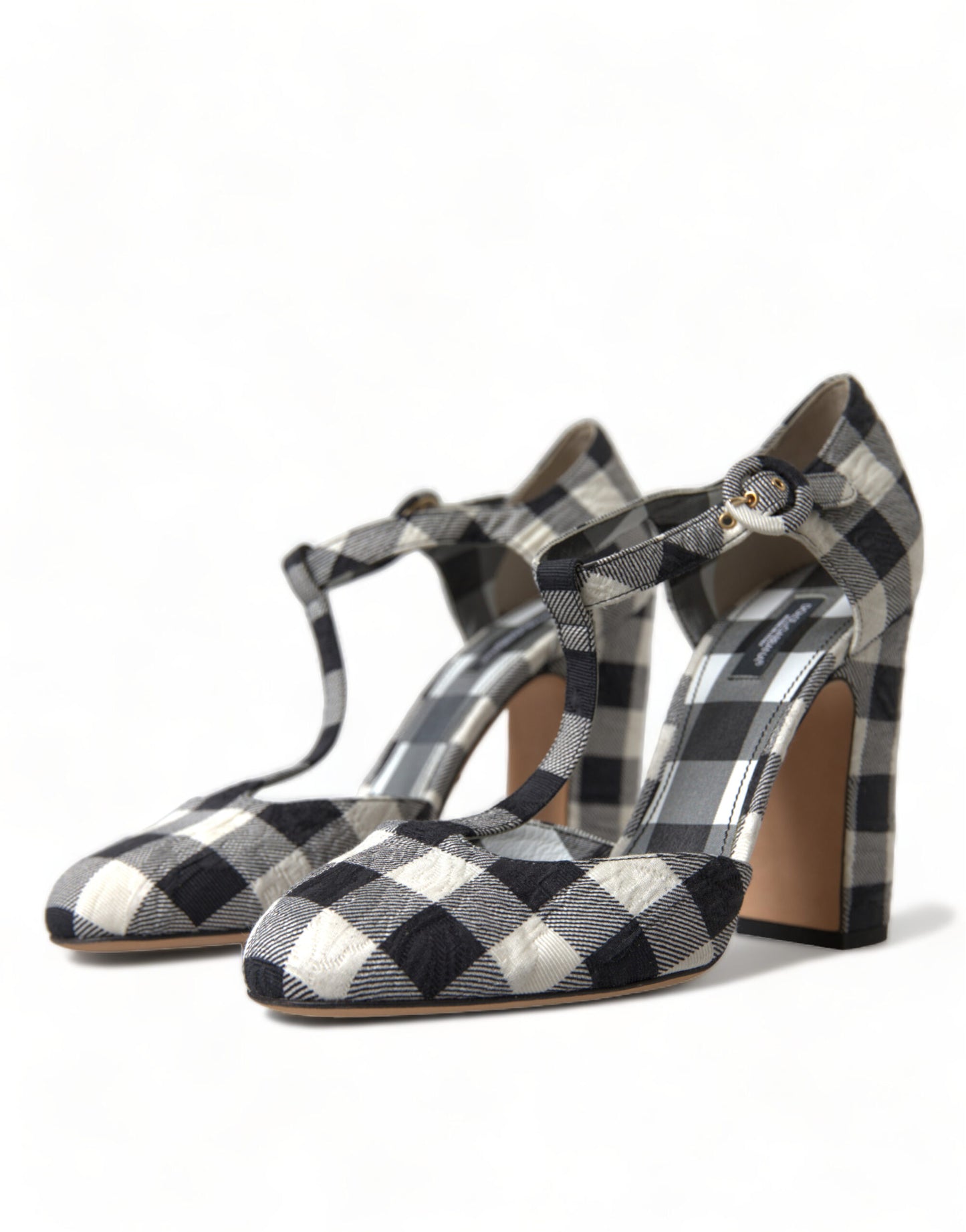 Schicke Gingham-Pumps mit T-Riemen von Dolce &amp; Gabbana: Zeitlose Mary-Jane-Absätze