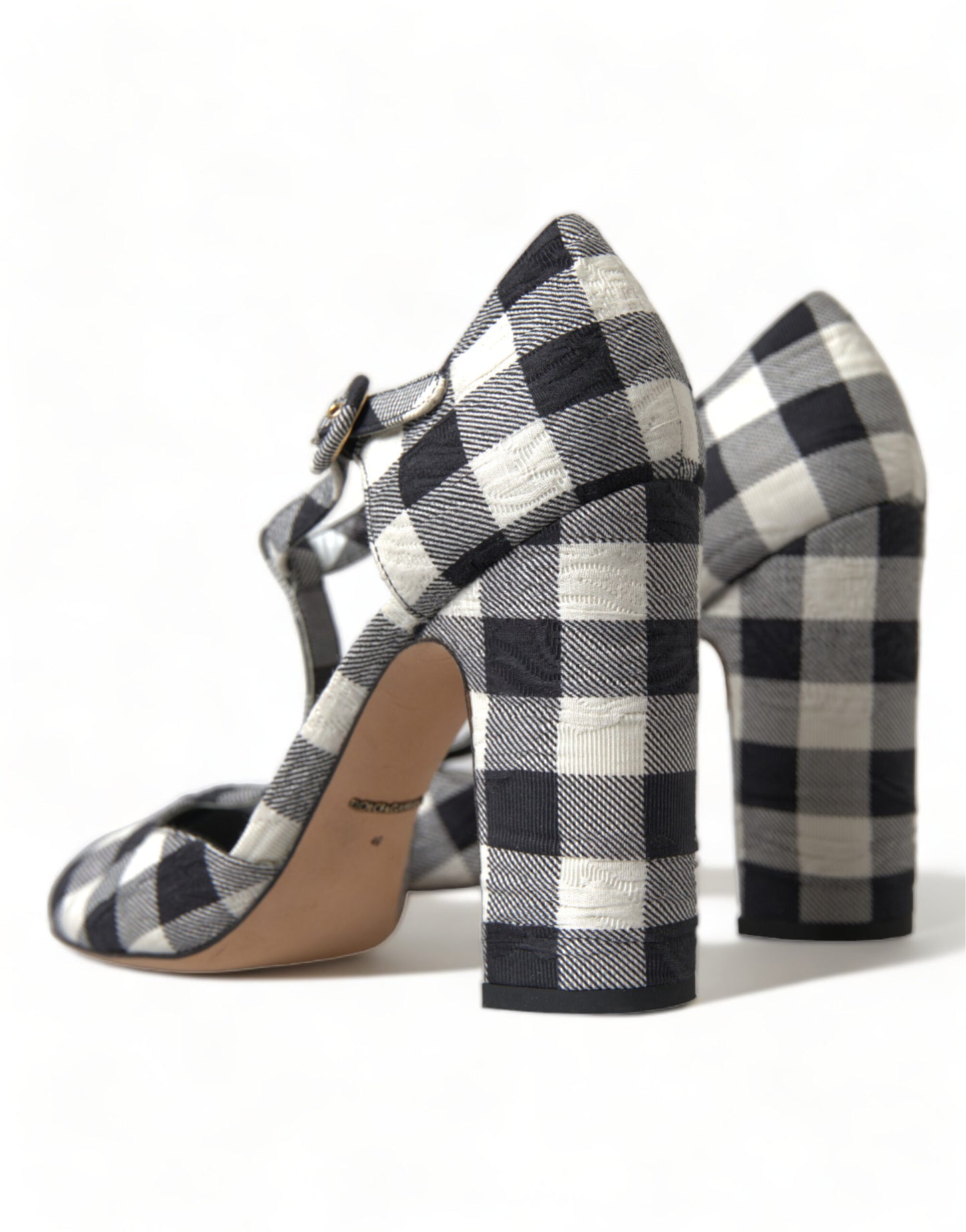 Schicke Gingham-Pumps mit T-Riemen von Dolce &amp; Gabbana: Zeitlose Mary-Jane-Absätze