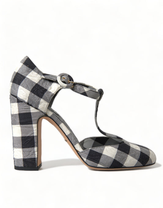 Schicke Gingham-Pumps mit T-Riemen von Dolce &amp; Gabbana: Zeitlose Mary-Jane-Absätze