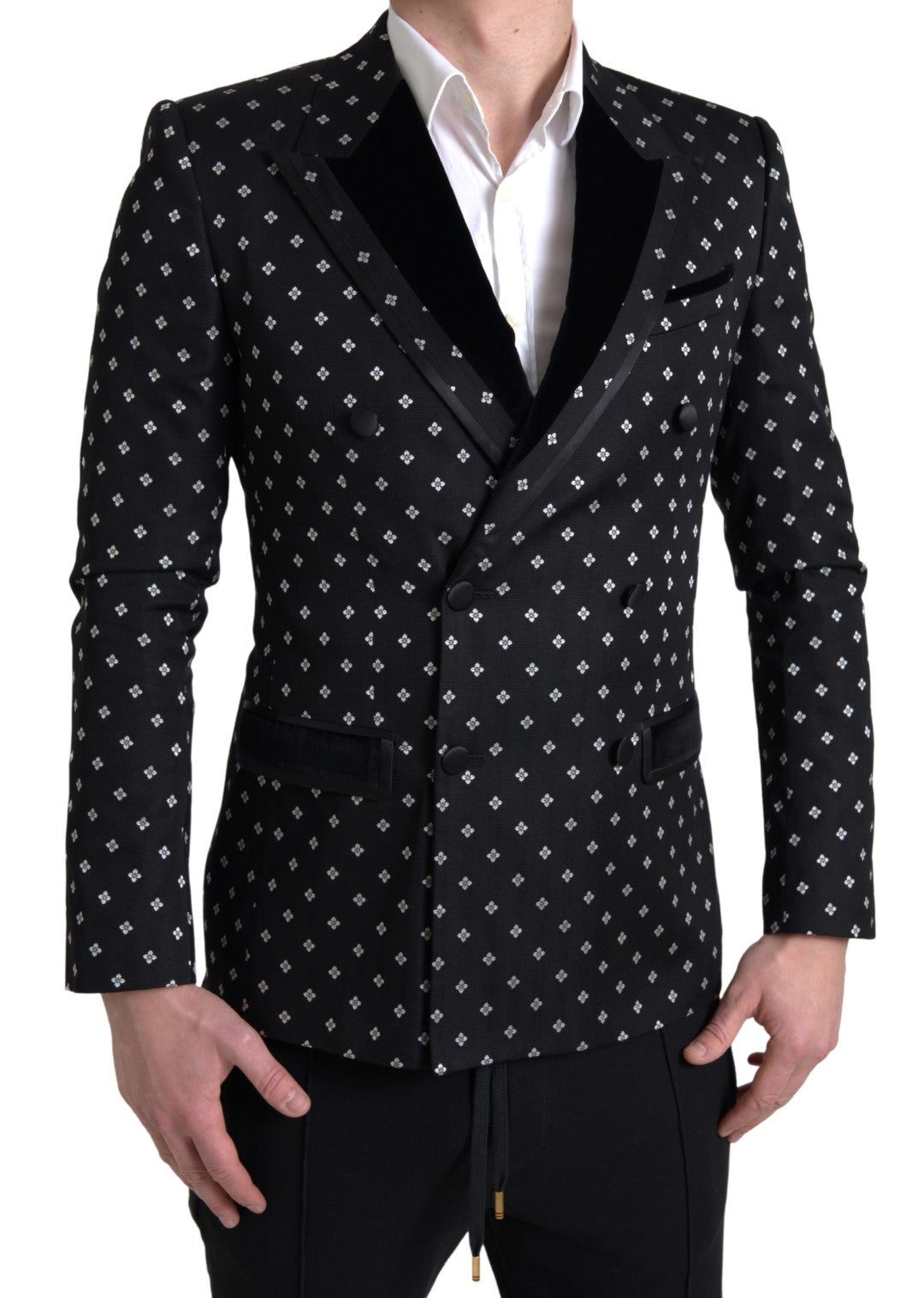 Dolce &amp; Gabbana Black Slim Fit Double Breasted Blazer