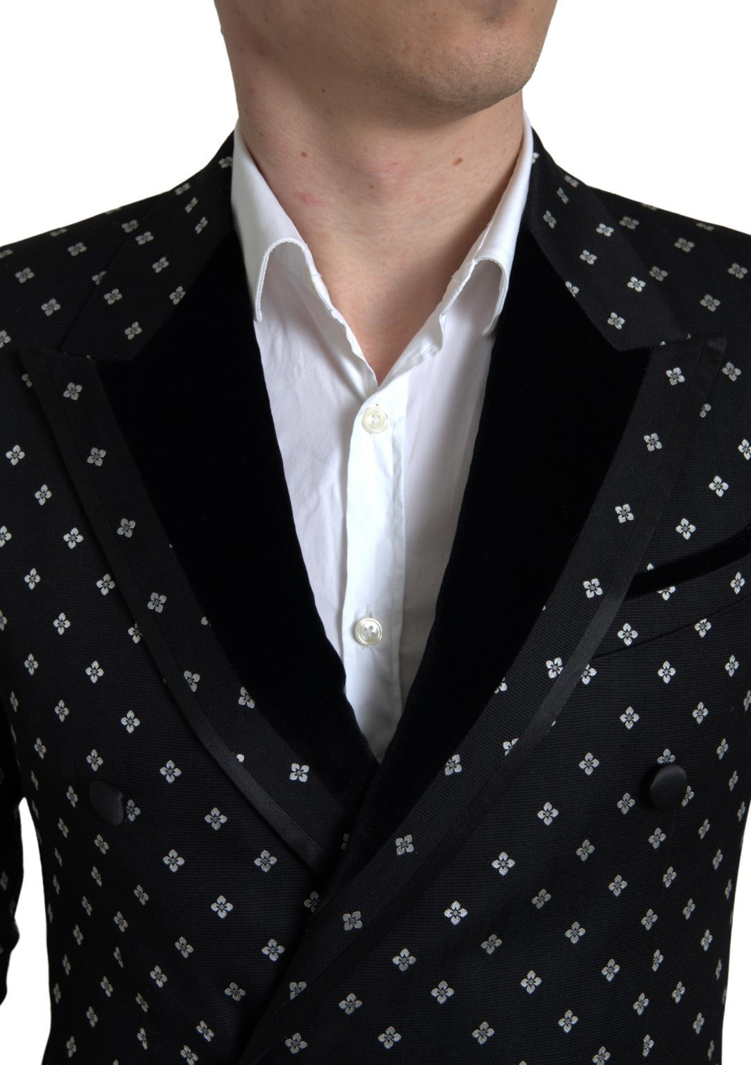 Dolce &amp; Gabbana Black Slim Fit Double Breasted Blazer