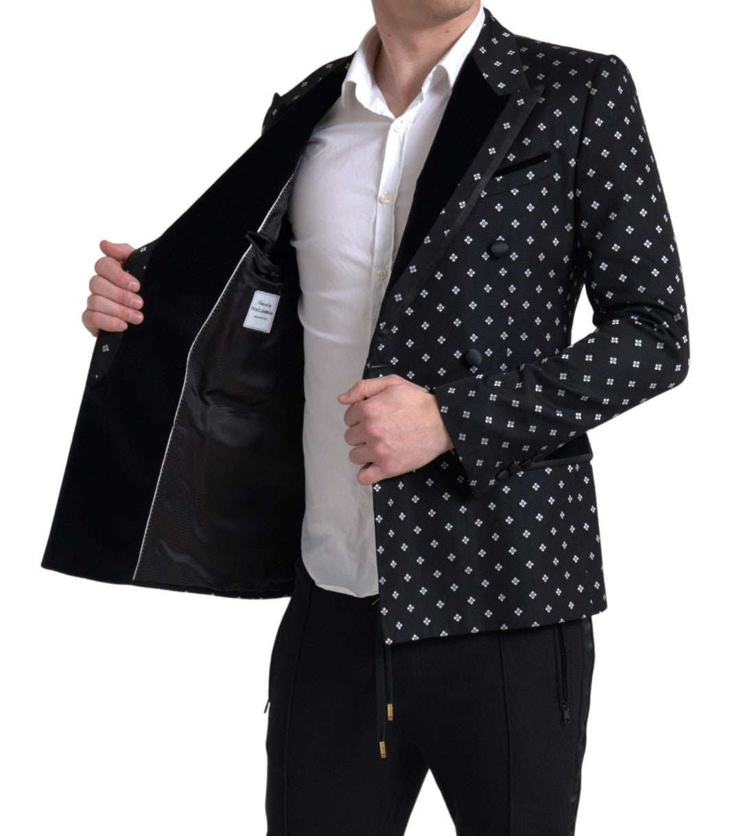 Dolce &amp; Gabbana Black Slim Fit Double Breasted Blazer