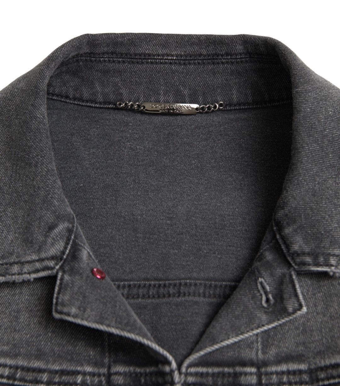 Dolce &amp; Gabbana Gray Washed Cotton Stretch Denim Men Jacket