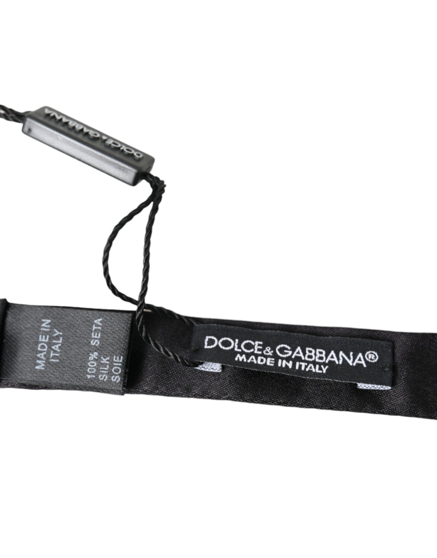 Dolce &amp; Gabbana Elegante schwarze Seidenfliege für Herren