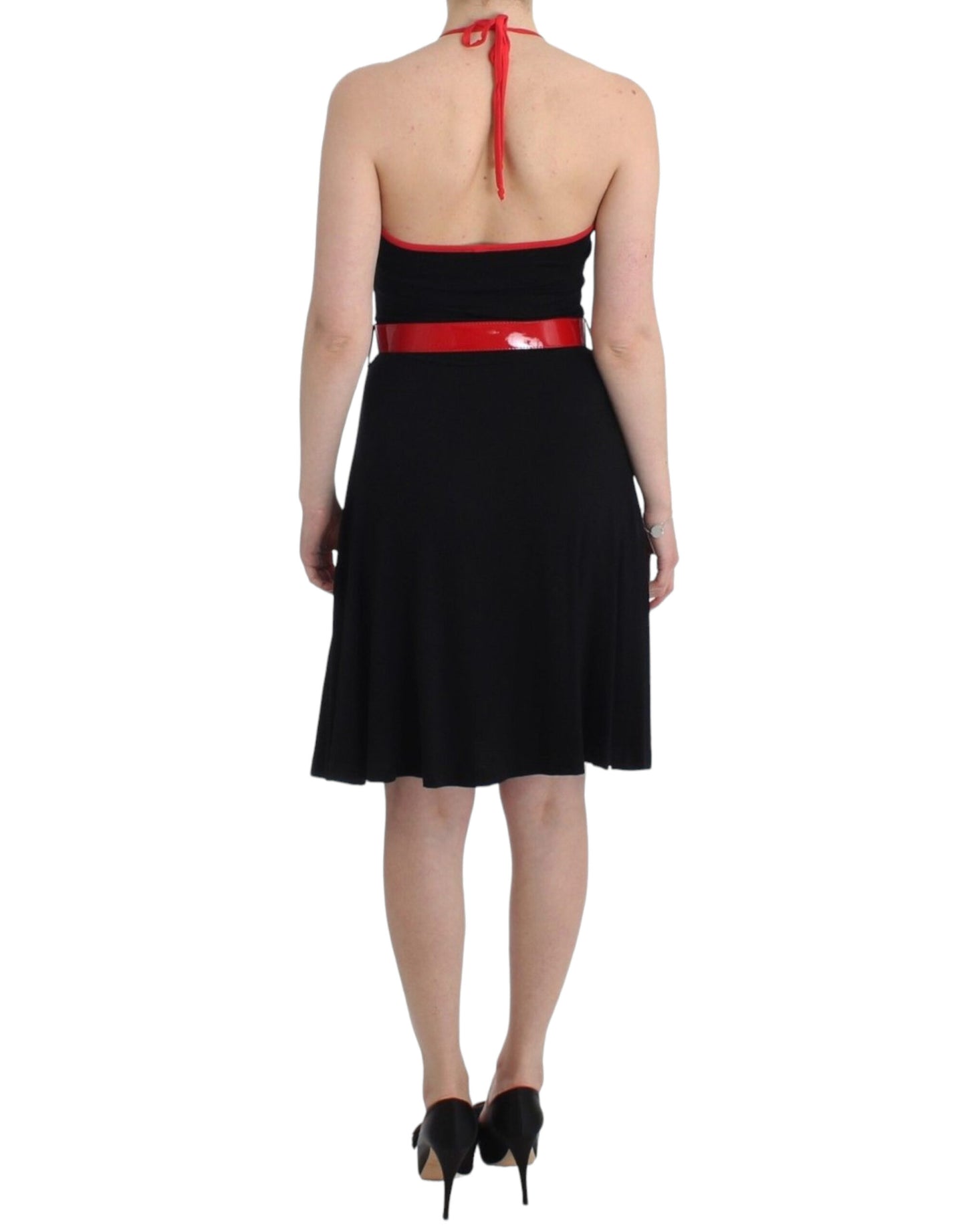 Roccobarocco Black belted palladium dress