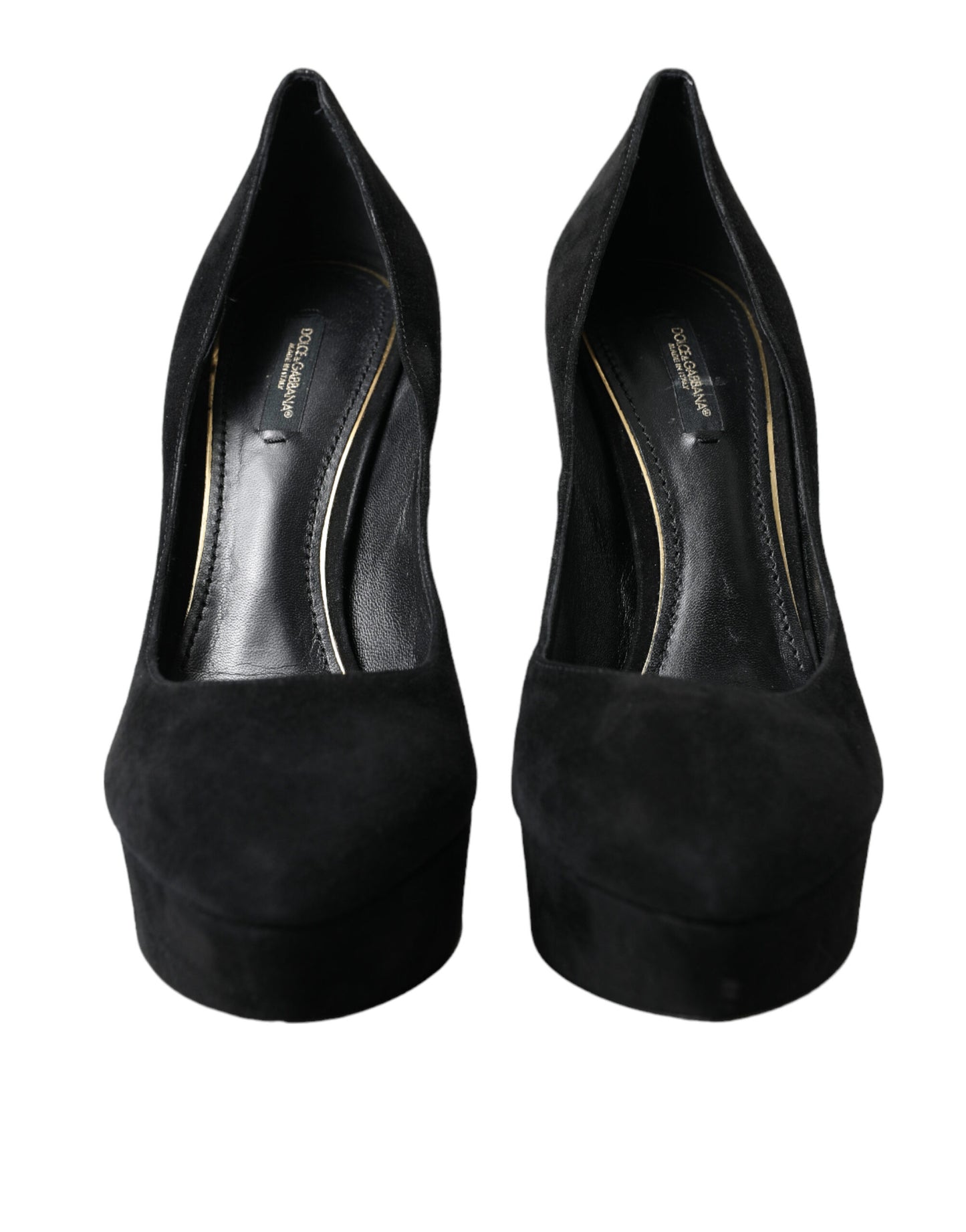 Dolce &amp; Gabbana schwarze Wildleder-Pumps mit Absatz. Raffinesse