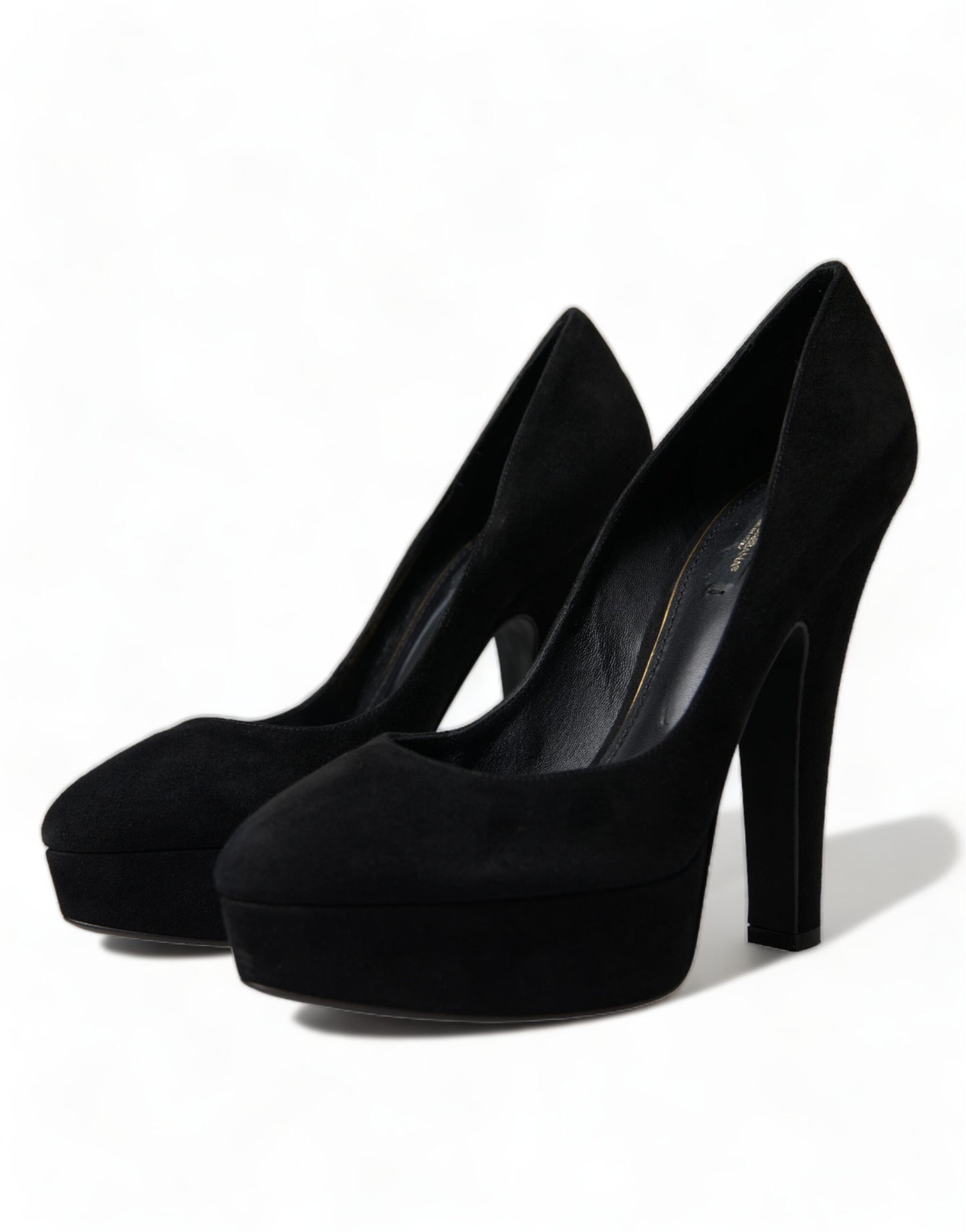 Dolce &amp; Gabbana schwarze Wildleder-Pumps mit Absatz. Raffinesse