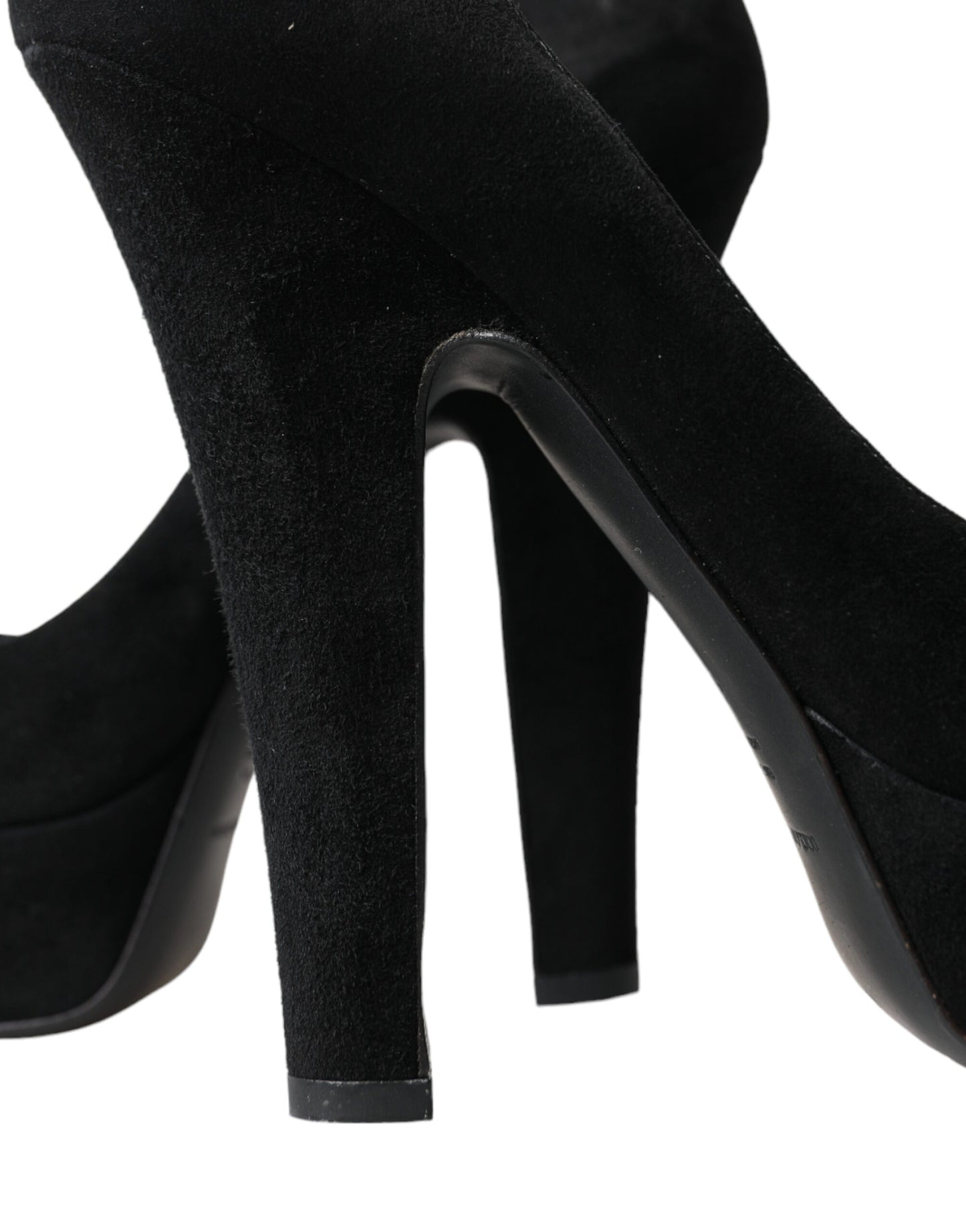 Dolce &amp; Gabbana schwarze Wildleder-Pumps mit Absatz. Raffinesse