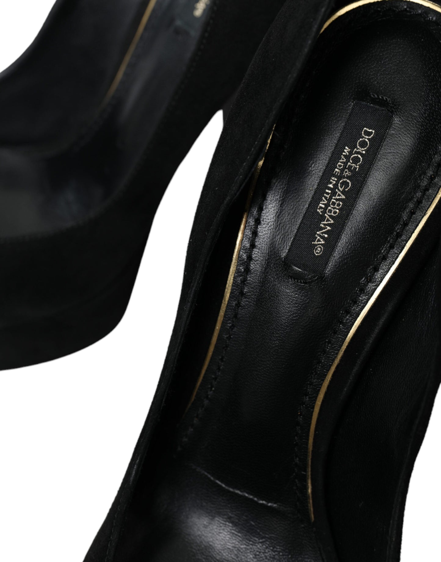 Dolce &amp; Gabbana schwarze Wildleder-Pumps mit Absatz. Raffinesse