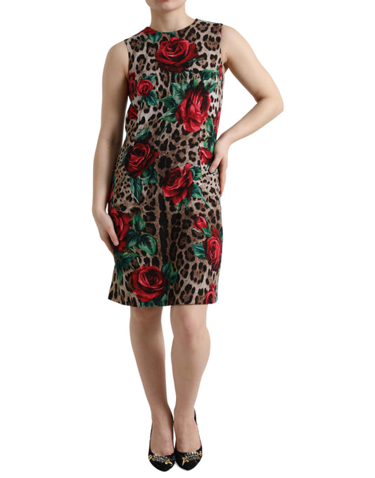 Dolce &amp; Gabbana Elegantes A-Linien-Kleid mit Leopardenmuster