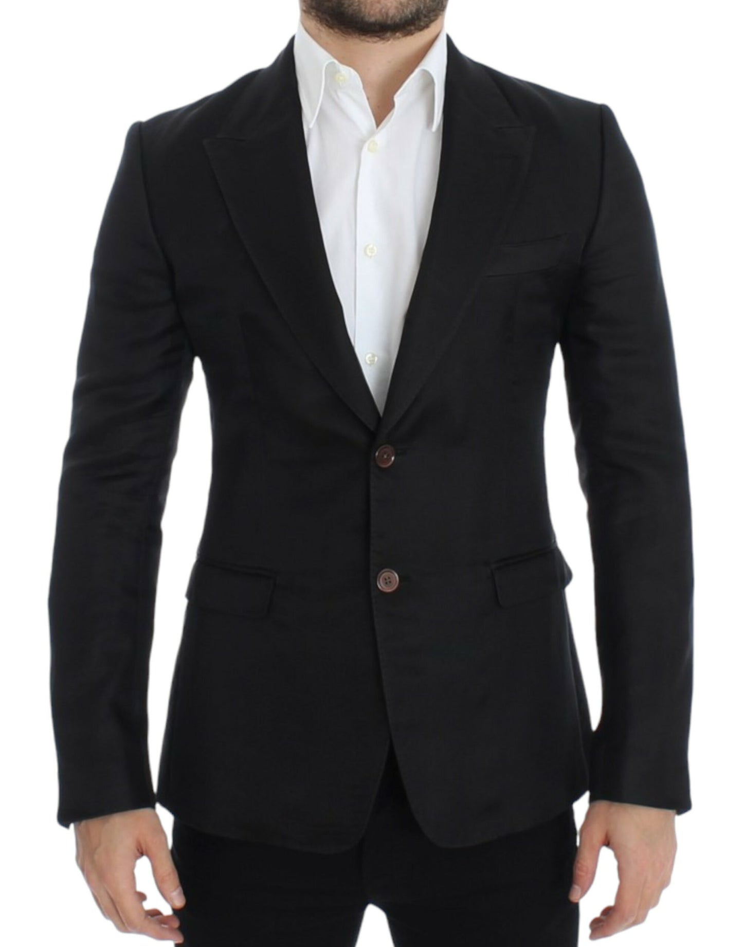 Dolce &amp; Gabbana Black silk slim fit blazer