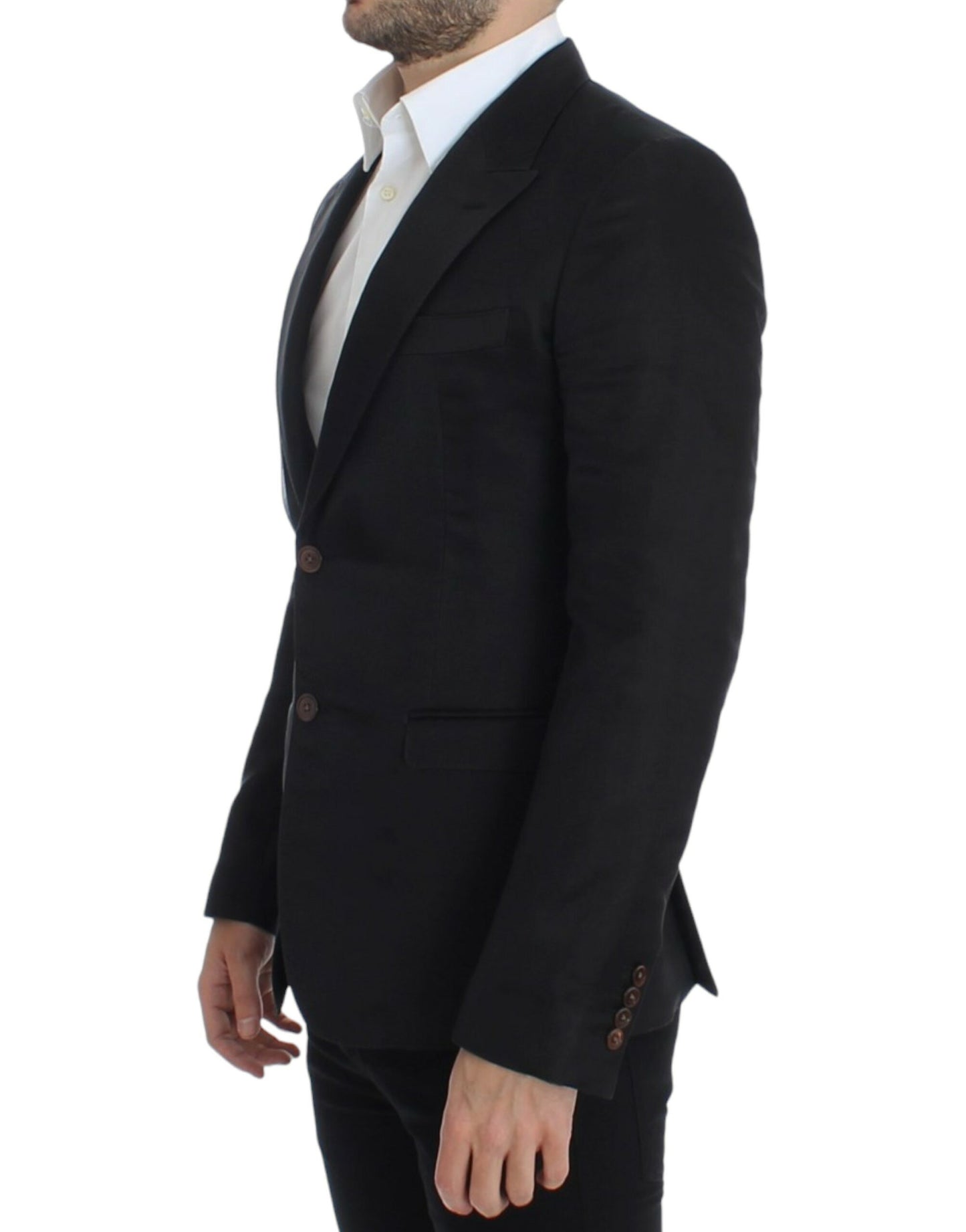 Dolce &amp; Gabbana Black silk slim fit blazer