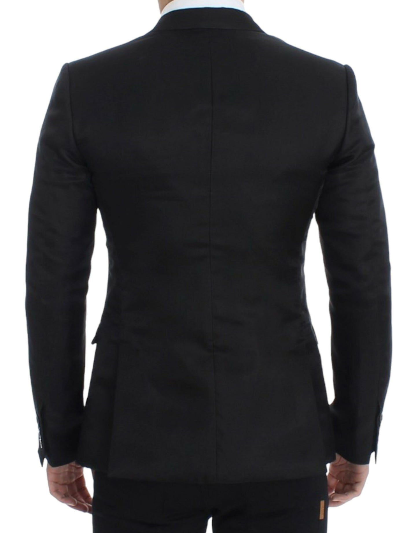 Dolce &amp; Gabbana Black silk slim fit blazer