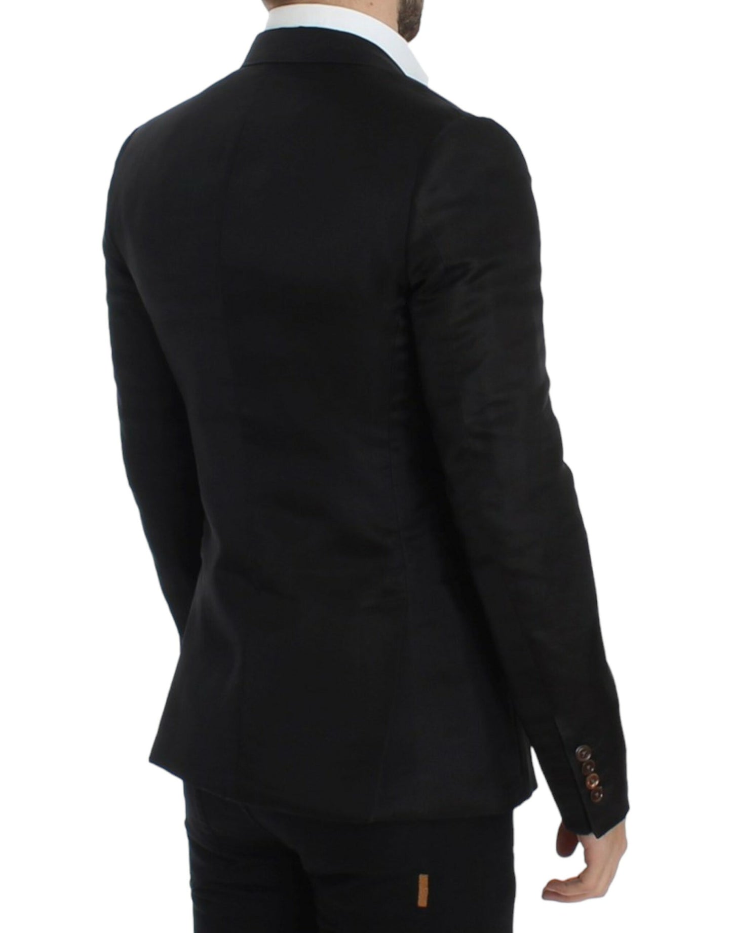 Dolce &amp; Gabbana Black silk slim fit blazer