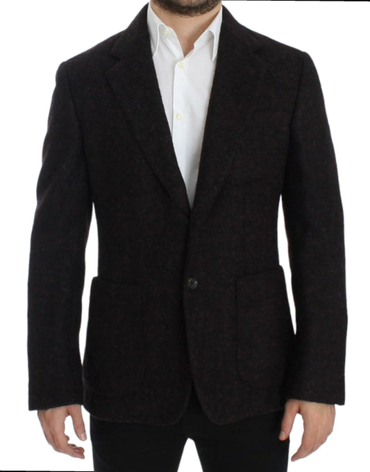 Dolce &amp; Gabbana Bordeaux alpaca two button blazer