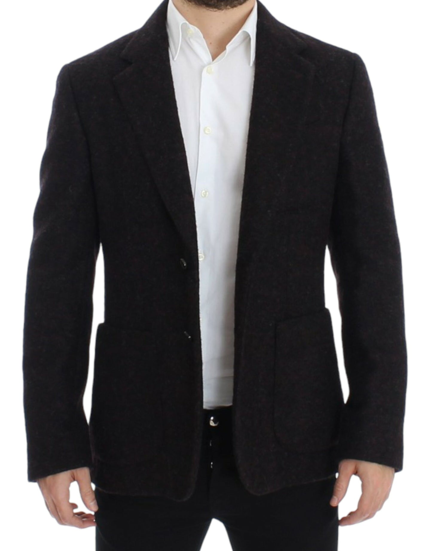 Dolce &amp; Gabbana Bordeaux alpaca two button blazer