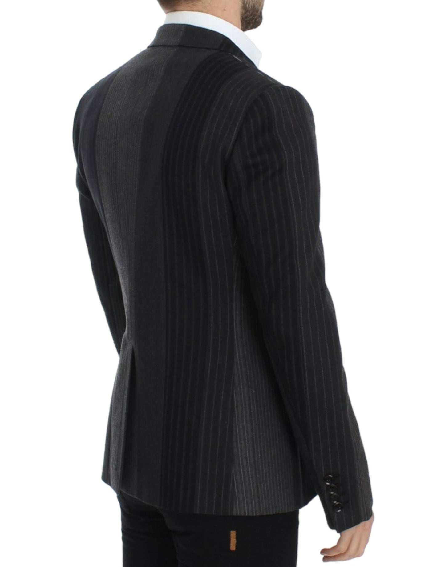 Dolce &amp; Gabbana Gray striped wool stretch blazer