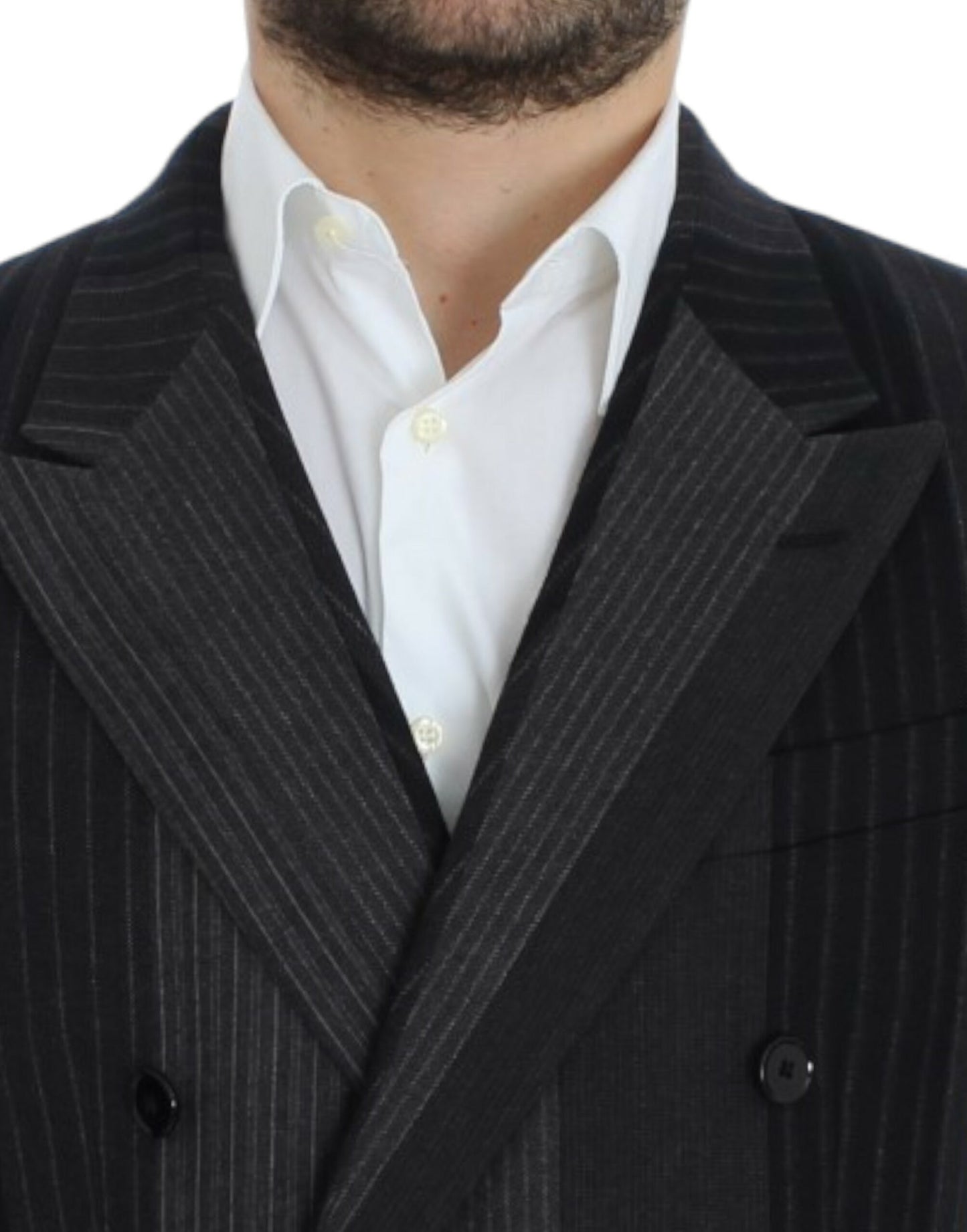 Dolce &amp; Gabbana Gray striped wool stretch blazer