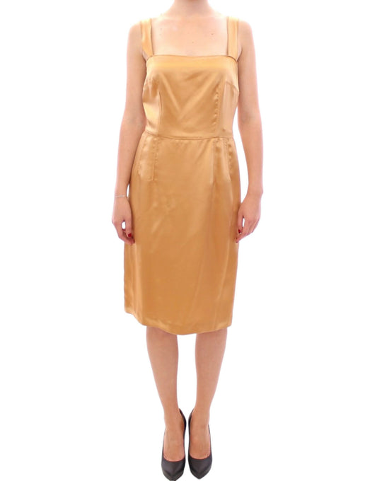 Dolce &amp; Gabbana Bronze silk sheath dress