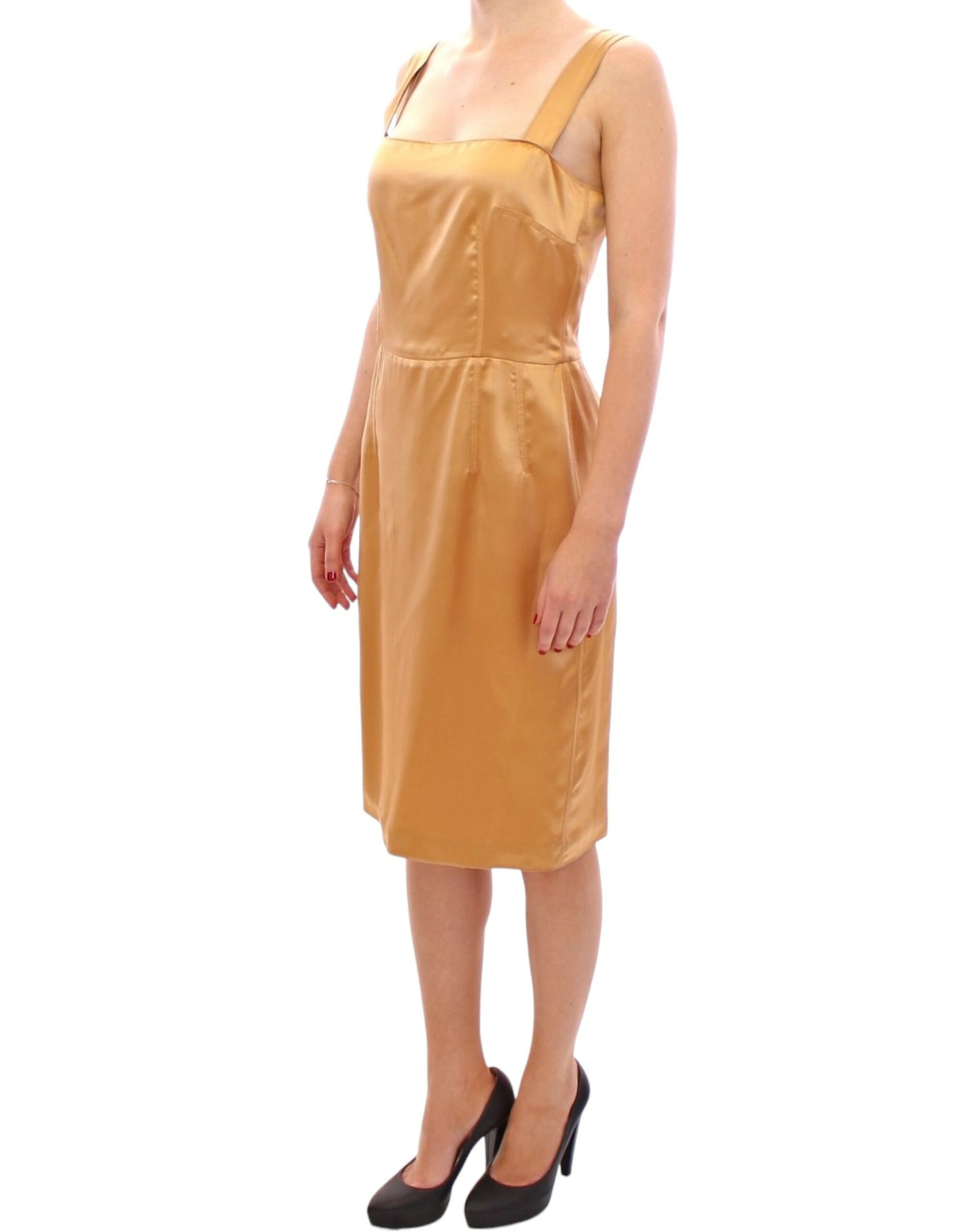 Dolce &amp; Gabbana Bronze silk sheath dress