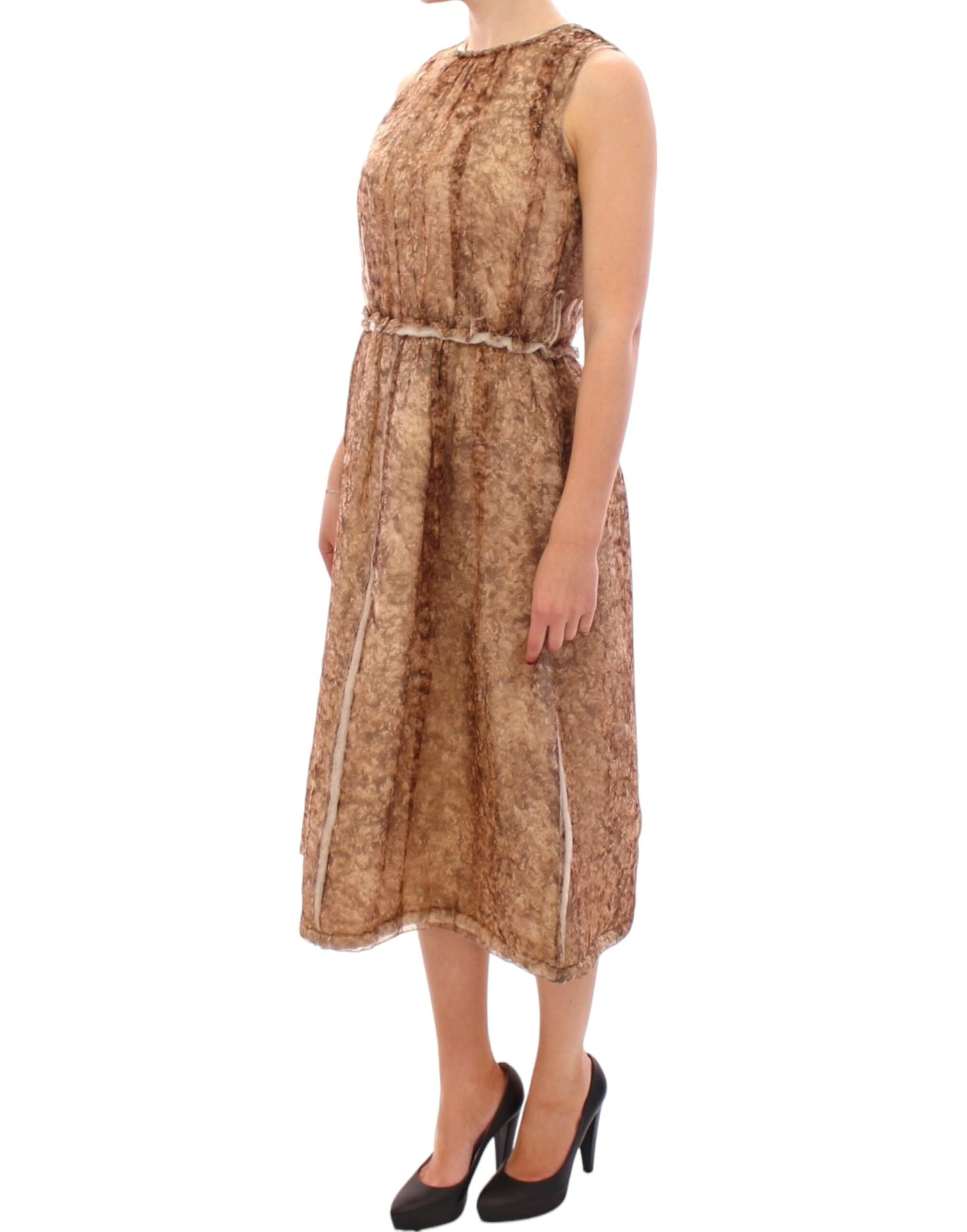 Dolce &amp; Gabbana Brown sleeveless silk dress