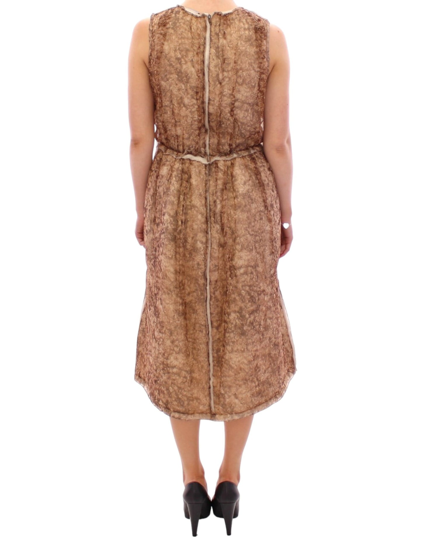 Dolce &amp; Gabbana Brown sleeveless silk dress