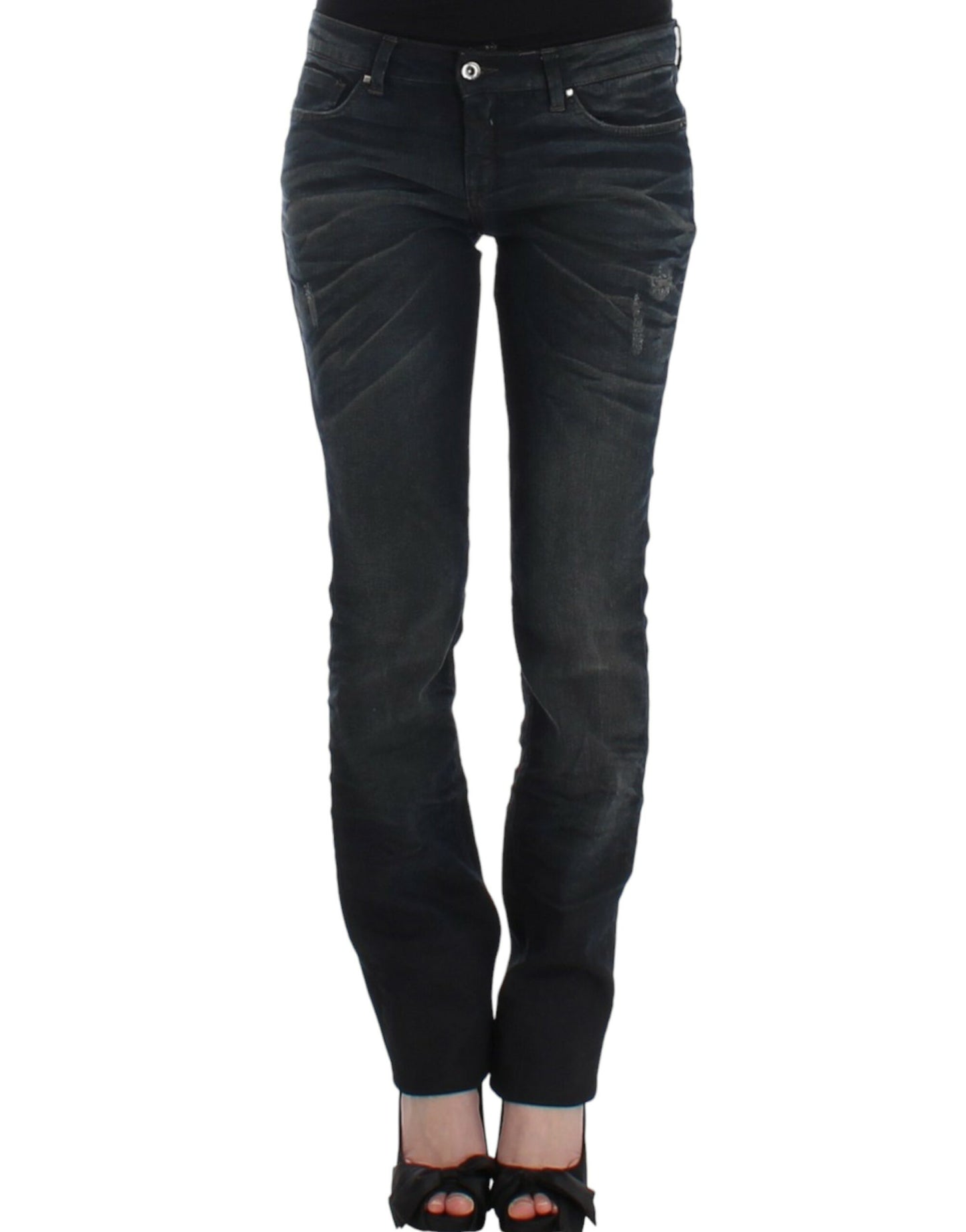 Kostüm-National-Chic-Superskinny-Jeans aus blauem Denim