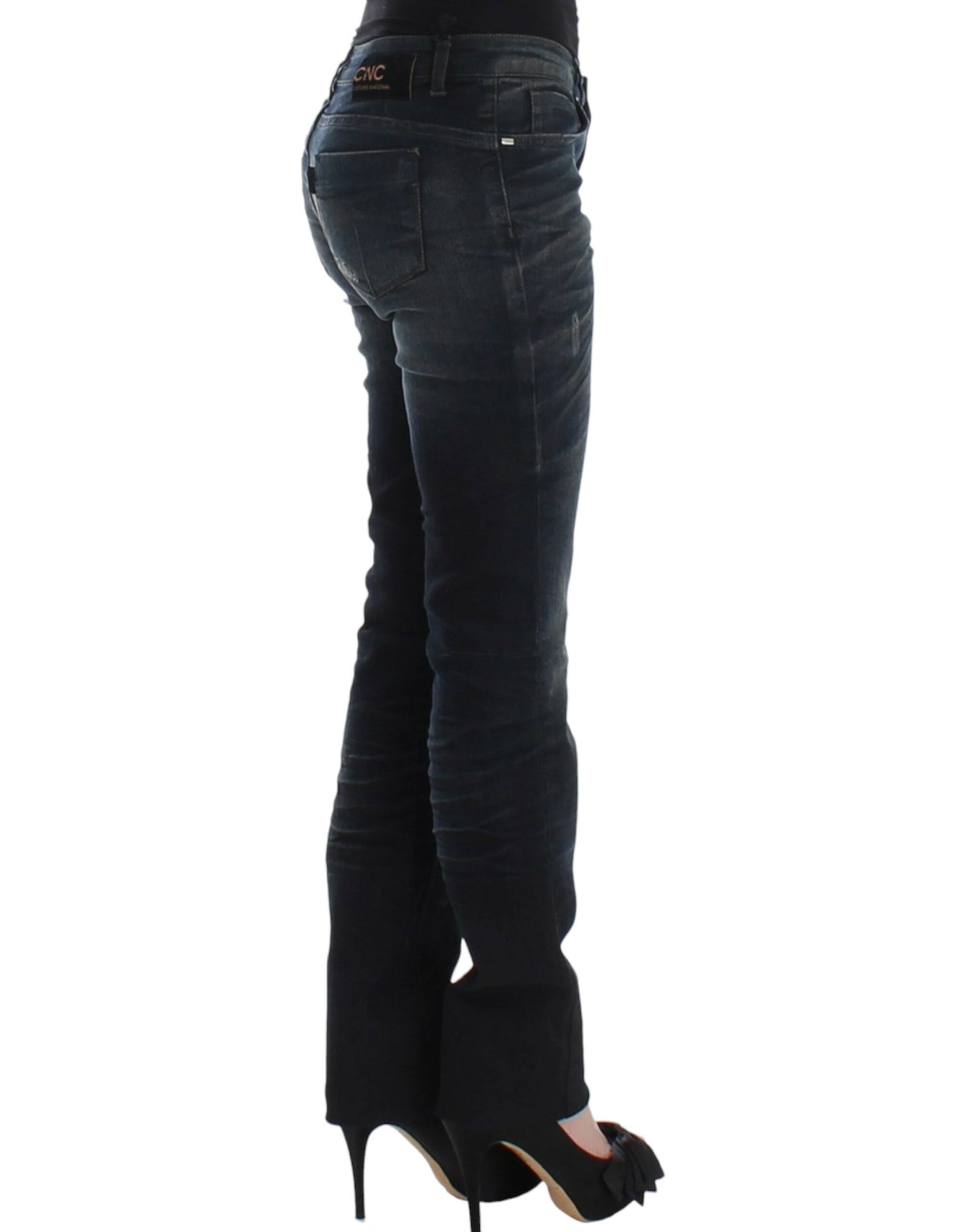 Kostüm-National-Chic-Superskinny-Jeans aus blauem Denim