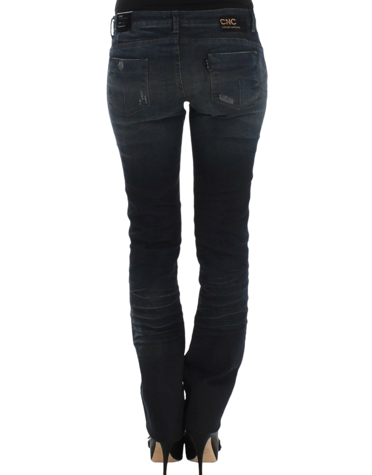 Kostüm-National-Chic-Superskinny-Jeans aus blauem Denim